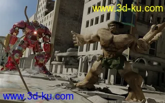 3D打印模型铁人对小男孩的哥哥绿巨人的图片