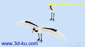 3D打印模型鸟类翅膀动画 仙鹤的图片