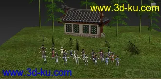 3D打印模型韩国游戏热血江湖-男角色群模的图片