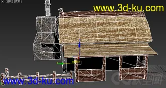 古代茅草屋模型的图片
