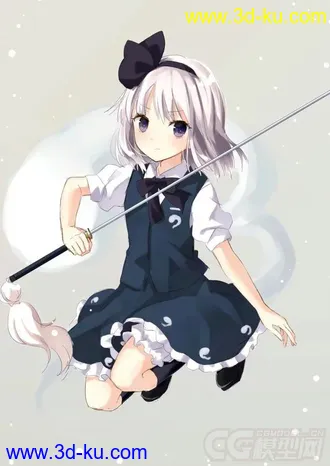 3D打印模型东方系列少女（妖梦）的图片