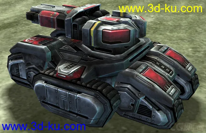 3D视角星际争霸2攻城坦克（3D建模用）模型的图片3
