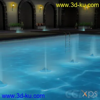 室内泳池模型的图片