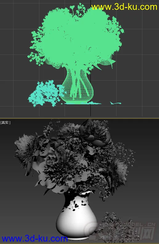 花瓶玫瑰花模型的图片1