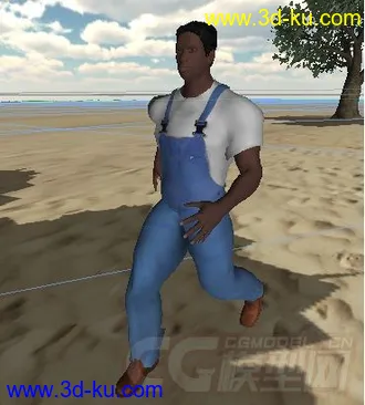 3D打印模型黑人码头工人,通用格式,可导入Unity3D的图片