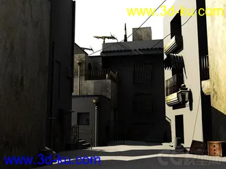 3D打印模型vr渲染街道角场景的图片