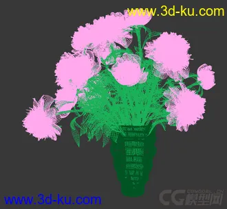 花瓶里的玫瑰花模型的图片