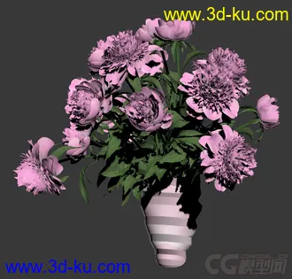 花瓶里的玫瑰花模型的图片