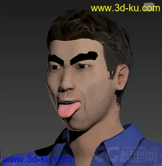 3D打印模型表情可变化的中国男人的图片