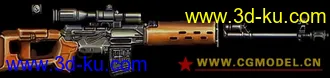 3D打印模型Sniper Rifle SVD Dragunov枪的图片