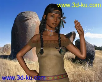 3D打印模型17730 Wachiwi - Native American Character, Outfit, Hair and Poses Bundle的图片