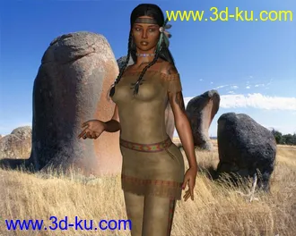 3D打印模型17730 Wachiwi - Native American Character, Outfit, Hair and Poses Bundle的图片