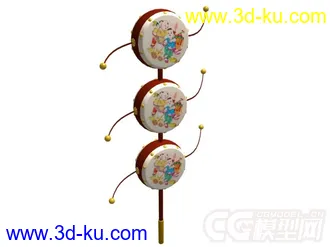 老北京拨浪鼓3D模型的图片