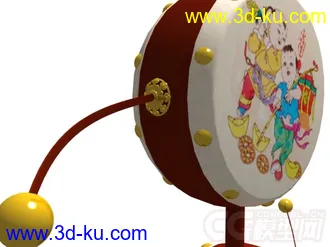 老北京拨浪鼓3D模型的图片