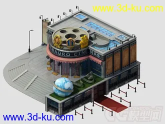Q版电影院场景模型下载的图片