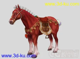 赤兔马 红色的马 红马 古代马匹 模型的图片