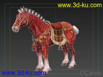 赤兔马 红色的马 红马 古代马匹 模型的图片