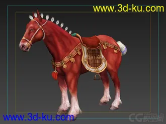 赤兔马 红色的马 红马 古代马匹 模型的图片