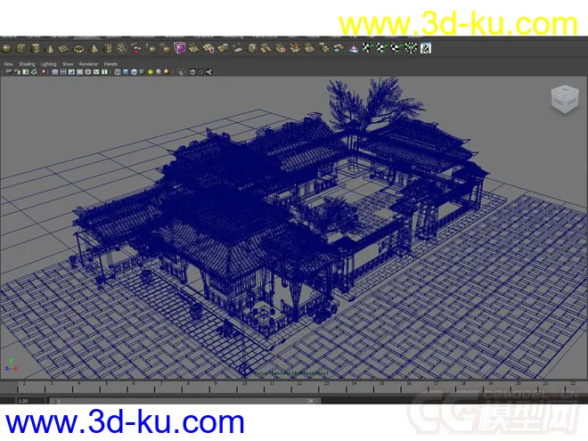 古代瓦房建筑场景模型的图片2