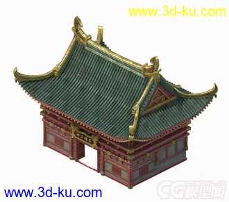 古代写实建筑镖局3D模型下载的图片