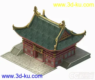 古代写实建筑镖局3D模型下载的图片