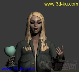 3D打印模型荷兰酒吧陪酒女,2015max格式,骨骼全部绑定好的图片