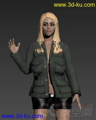 3D打印模型荷兰酒吧陪酒女,2015max格式,骨骼全部绑定好的图片