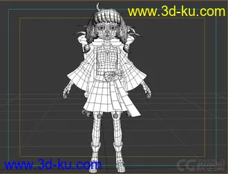 Q版超级可爱的古装女孩,—CG角色模型下载（有贴图有绑定有动画））的图片