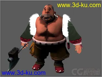 Q版山匪、坏人游戏人物3d角色模型04—模型下载（有贴图带绑定）的图片