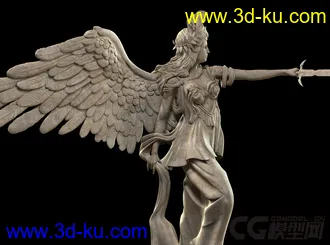 持剑女天使雕像模型免费下载的图片