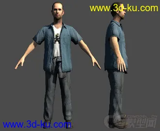 穿衬衫的地痞男子3D模型免费下载的图片