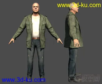 穿军装的老头子3D模型免费下载的图片