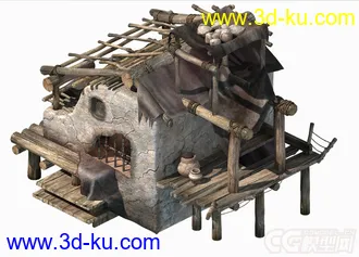 精品野蛮人的房子场景模型免费下载，有材质贴图的图片
