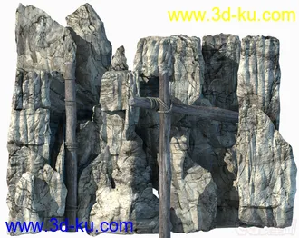 石头假山场景3D模型免费下载的图片