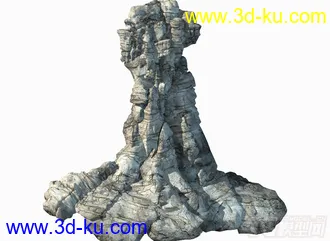 一堆假山石头场景模型免费下载，有材质贴图，max格式文件的图片