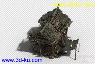 风过后的木房子模型的图片