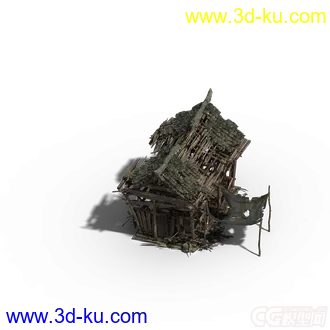 风过后的木房子模型的图片