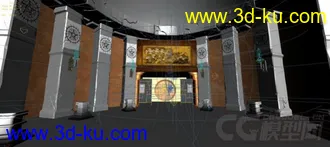 3D打印模型古埃及金字塔神秘室内场景的图片