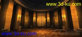 3D打印模型古埃及金字塔神秘室内场景的图片