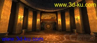 3D打印模型古埃及金字塔神秘室内场景的图片
