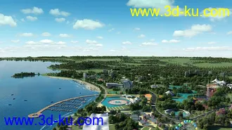 3D打印模型海边海岸游乐园度假酒店的图片