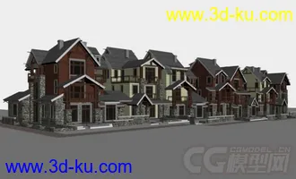 3D打印模型高级并联别墅的图片