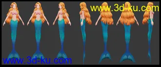 3D打印模型手绘卡通美人鱼的图片