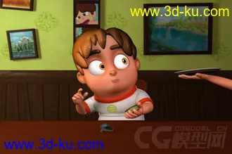 卡通男孩跟卡通狗模型 有绑定动画的图片