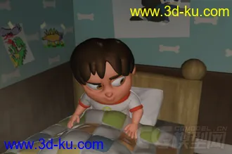 卡通男孩跟卡通狗模型 有绑定动画的图片