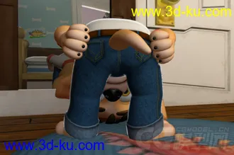 卡通男孩跟卡通狗模型 有绑定动画的图片