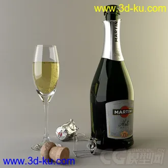 香槟高脚杯模型的图片