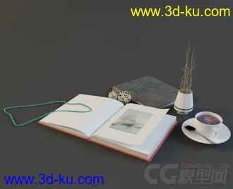 3D打印模型装饰摆饰 桌面饰品 书 咖啡的图片