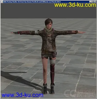 3D打印模型生化危机：启示录2女主角——莫依拉（遇难服装）的图片