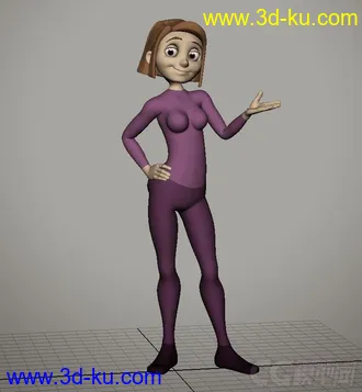 3D打印模型可以用来学习的女人物+有绑定跟动画的图片